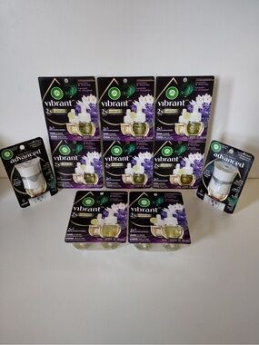 Air Wick Vibrant Essential Oils Lavender &Waterlily refills(16 Refills+2 Warmer)
